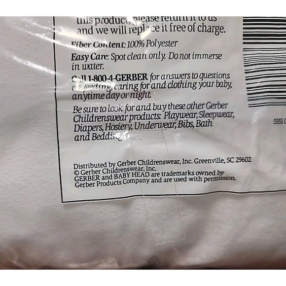 NEW Vintage Gerber Birth Certificate Pillow 10x13 SEALED 1993 - Picture 8 of 9